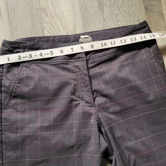 Slazenger Women's Golf Pants Sz 4 Polyester Spandex Stretch Check Gray - Picture 10 of 11